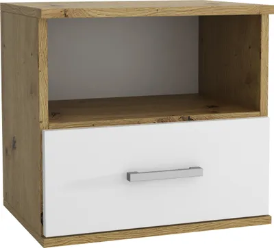 Produktbild von Masseno Nachttisch NOCTA Nachtschrank Beistelltisch für Schlafzimmer 48 x 50 x 35 cm Weiß