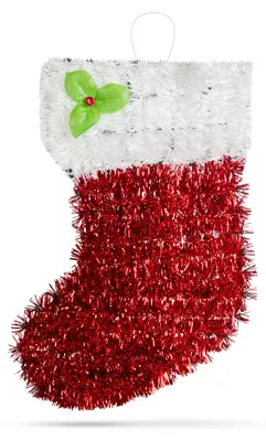 Produktbild von Weihnachtsstiefel Deko - Rot / Weiß - Glitzernd - 32 x 20 cm