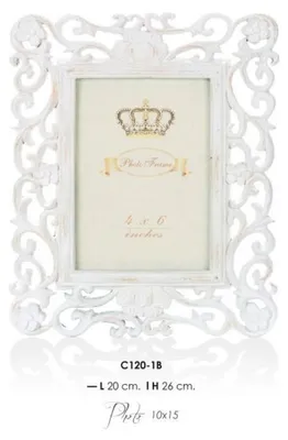 Image de Cadre photo Casa Padrino de style baroque, aspect antique. Cadre photo massif de style Art nouveau, couleur : aspect antique, dimensions : 26 x 20 cm