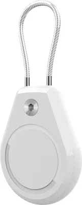 Image de Étui étanche Apple Airtag avec câble en acier - Blanc