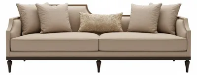 Productafbeelding van Luxe bank met elegante kussens en houten poten, 3-zits, luxe meubel