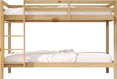 Productafbeelding van Sunny Jip Stapelbed van Hout in Houtkleur | Kinderbed voor 2 Kinderen Zonder Matras | 208x97x140cm | Voor Matrasafmetingen 90 x 200 cm