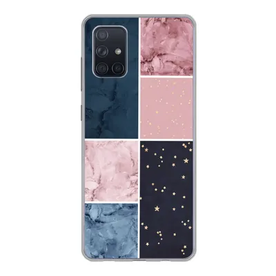 Produktbild von MuchoWow® Handyhülle Schutzhülle Hülle für Samsung Galaxy A51 5G Marmor - Rosa - Blau Silikon Softcase Handy Hülle - Abbildung