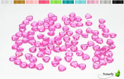 Produktbild von 100 Dekosteine HERZEN 1,2 cm, Farbe:fuchsia Orchidee 183D