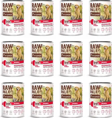 Produktbild von RAW PALEO Duoprotein Beef & Rabbit Puppy - Nassfutter für Hunde - 400g
