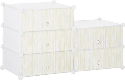 Produktbild von Modulares Regalsystem für 12 Paar Schuhe, 49 cm x 36,5 cm x 108 cm, Weiß