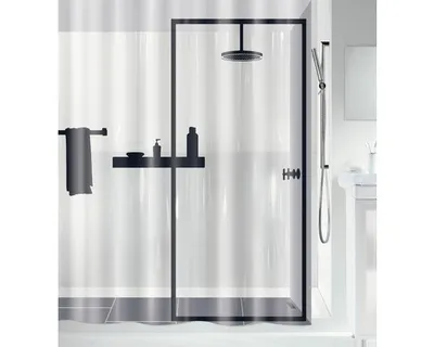 Produktbild von Duschvorhang spirella Illusion 180 x 200 cm transparent/schwarz