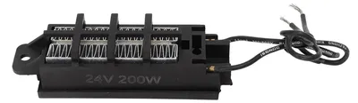 Obrázok produktu pre 24 V, 200 W, PTC vykurovací prvok, automatická regulácia teploty, izolovaný, prenosný keramický ohrievač vzduchu