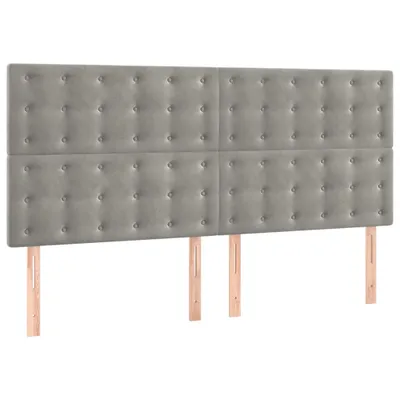 Obrázok produktu pre vidaXL Čelo postele svetlo sivé 200 x 5 x 118/128 cm zamat
