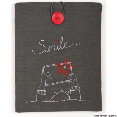 Obrázek produktu pro Ukončený model Vervaco vyšívací balíček I Pad Cover "Smile...", předkreslený vyšívací vzor