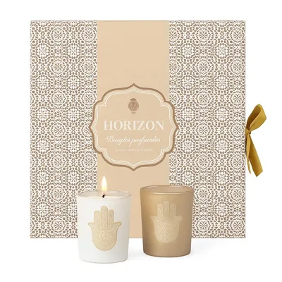 Luxus Duftkerzen Geschenkset mit Hamsa-Design – 7 Stück in Geschenkbox Rose