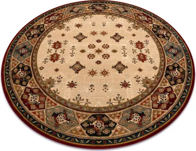 Produktbild von Wollteppich OMEGA Kreis TAROS orientalisch rote 2 Terrakotta beige rund 200 cm
