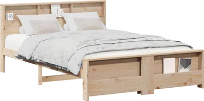 Produktbild von vidaXL Bettrahmen mit Kopfteil Braun 140 x 200 cm Holzwerkstoff