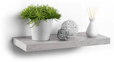 Image de Etagère flottante en bois - Imitation chêne blanchi - L 50 x l 22 cm
