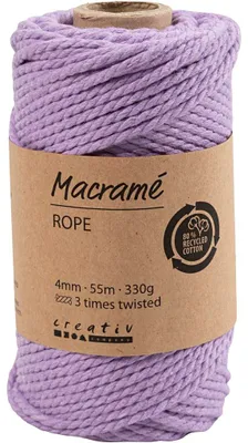 Immagine prodotto di Creativ Company Cordoncino Macramè viola 4 mm 55 m cotone crafting