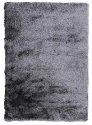 Image de carpetfine Tapis à poils longs Breeze Gris foncé 120x170 cm | Tapis moderne pour le salon et la chambre à coucher