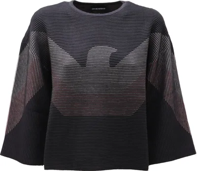 Produktbild von 0822AF maglione oversize donna EMPORIO ARMANI dark blue sweater woman