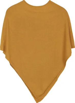 Produktbild von styleBREAKER Damen Feinstrick Poncho in Unifarben, leicht asymmetrischer Schnitt, Ärmellos, Rundhals 08010042