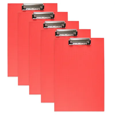 Produktbild von 10 Stück DIN A4 Klemmbretter Schreibbrett Schreibunterlage Klemmmappe Schreibplatte Rot