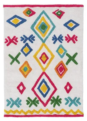 Kinderteppich 135 x 100 cm, Baumwolle, mehrfarbig