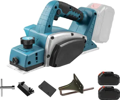 Image de Rabot électrique, moteur sans balais, profondeur de coupe réglable, bleu 2
