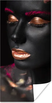 Produktbild von MuchoWow® Poster Frau - Make-up - Rosa - Kupfer 20x40 cm - Plakat - Foto
