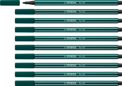 Produktbild von Premium-Filzstift - STABILO Pen 68 - 10er Pack - blaugrün