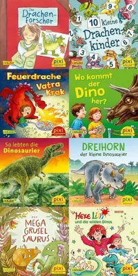 Produktbild von Pixi-8er-Set 279: Dinos und Drachen bei Pixi (8x1 Exemplar)