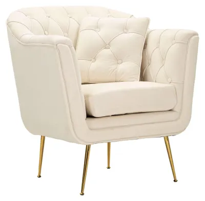 Produktbild von Turtuk - Sessel, 88x83x91h cm Cremeweiß, mit Kissen