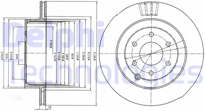 Produktbild von 2x DELPHI Bremsscheibe BG4174 für NISSAN Pathfinder III (R51) 62 7mm 308mm