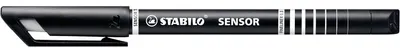 Produktbild von STABILO Fineliner mit gefedertem F-Stift, SENSOR Fein – 3er-Pack – Schwarz