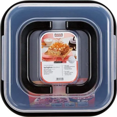 Produktbild von Famanu Springform quadratisch 24 x 24 cm - mit Transportdeckel und Antihaftbeschichtung