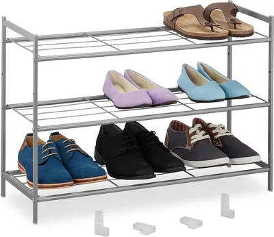 Produktbild von 3-stufiger Schuhregal aus Metall, gold, 50x70x26cm