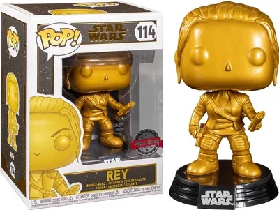 Zdjęcie produktu dla Funko POP! Star Wars Rey chrom mat złoto 114 Edycja specjalna