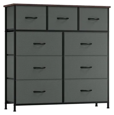 Produktbild von Stoffkommode mit 9 Schubladen 100x99x30 cm Kohlegrau
