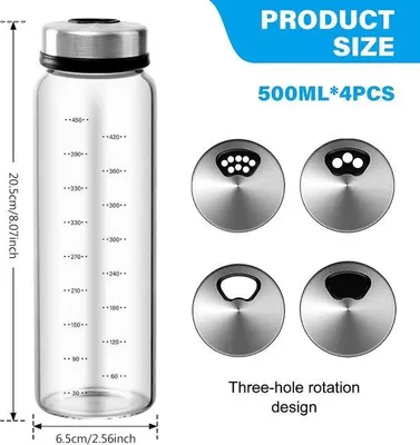 Produktbild von Set mit 4 Kräuterdosen – 500 ml Borosilikatglas – mit Schraubdeckel – praktische Aufbewahrung für Kräuter