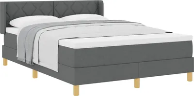 Immagine prodotto di vidaXL Letto a molle con materasso grigio scuro 140 x 190 cm tessuto