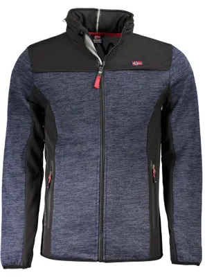 Produktbild von Stylische Herrenjacke Blau mit Abnehmbarer Kapuze und Taschen