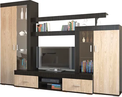 Produktbild von nabbi Wohnzimmerwand Meilen LR - Rhodos-Eiche / Wenge-Magie