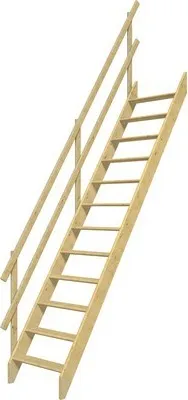 Produktbild von Pertura Wangentreppe Zoe Fichte massiv Ohne Setzstufen Seitenwange fichte gerade 67,2 cm 12 Stufen / 13 Steigungen ohne