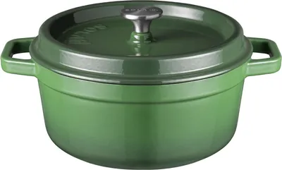 Produktbild von Sola Bräter mit Deckel Gusseisen - Grün - ø 28 cm / 5 Liter - Emaillierte Antihaftbeschichtung