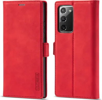 Image de Galaxy Note 20 Étui en cuir avec fonction support et porte-cartes, étui portefeuille pour Samsung Galaxy Note 20 rouge