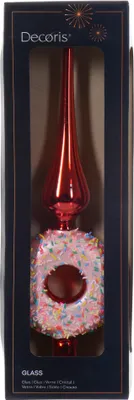 Produktbild von Christbaumspitze Glas Donut 31cm Rot Rosa