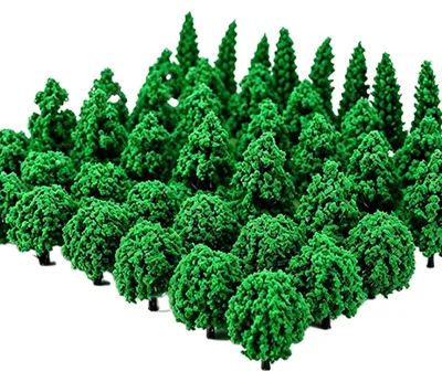 Productafbeelding van 50 Stuks Modelbouwbomen - Miniatuuraccessoires voor Dioramen