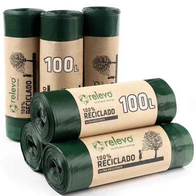 Immagine prodotto di Sacchi per l'immondizia extra resistenti e riciclabili - 100 litri - Confezione da 60