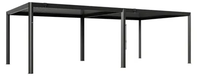 Produktbild von PRIMEYARD Pergola 4x8 m - Pfosten und Lamellendach aus Aluminium - anthrazitfarbene Terrassenüberdachung