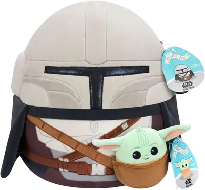 Obrázek produktu pro Squishmallows – Star Wars – Plyšová hračka Mandalorian a Grogu, 30 cm, SQDI02218