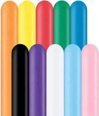 Produktbild von Farbenfrohe Modellierballons-Mischung 260q - 100 Teile - Ballonpistole erforderlich