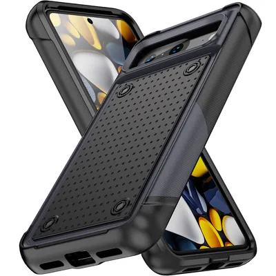 Obrázek produktu pro Pouzdro pro Google Pixel 8, vojenská kvalita, nárazuvzdorné hybridní 2v1 tvrdý PC a měkký TPU pouzdro Šedá černé