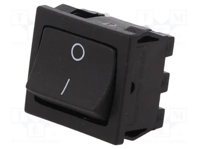 Image de 1 x Interrupteur : Position 2, 10A/250VAC, 10A/28VDC, OFF-ON, noir. Référence : X8650VBBB076W. Type : Bascule